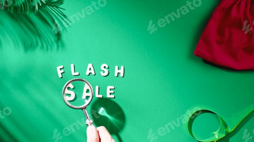 Preview: Flash sale sign on green background