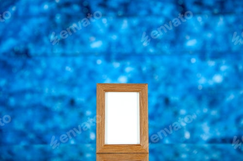 Preview: front view picture frame on blue background photo color portrait present family gift picture