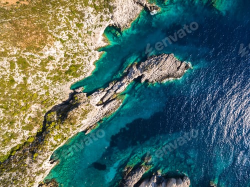 Preview: Aerial view of Porto limnionas beach in Zakynthos (Zante) islan