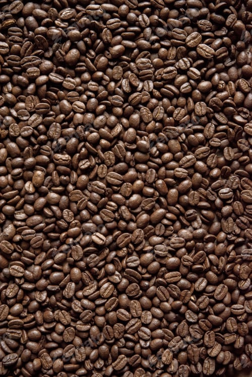 Preview: Overhead vertical shot coffee beans great for background or a blog