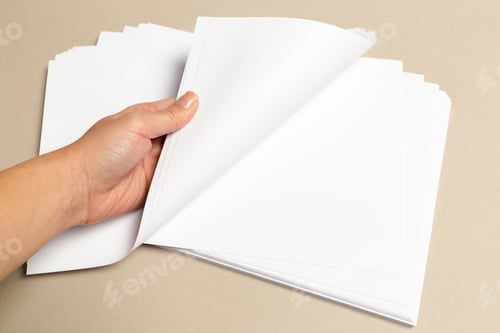 Preview: Blank paper on wood table