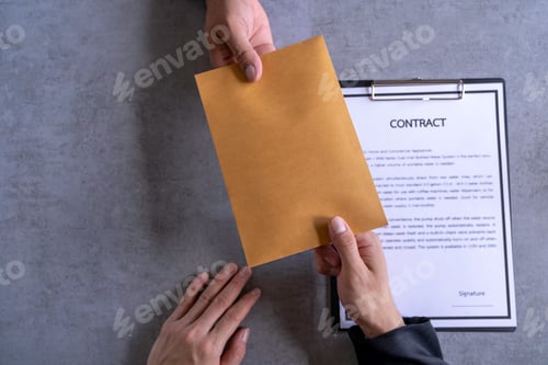 Preview: Businessmen or politicians agree to accept bribes given in envelopes. To do illegal business, corrup