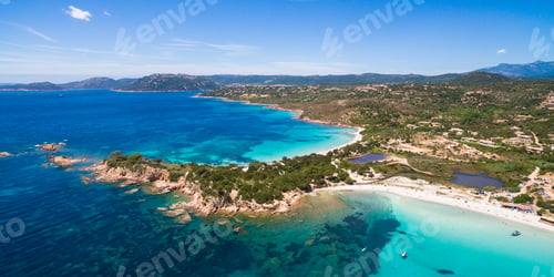 Preview: Aerial view of Palombaggia beach in Corsica Island in France