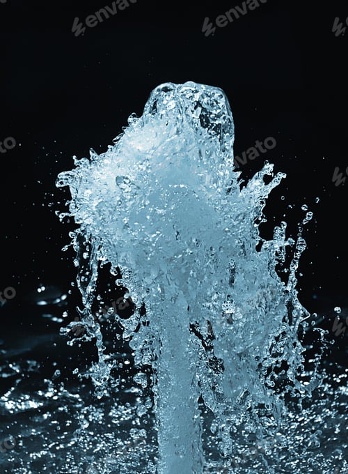 Preview: blue waterfall isolated on black