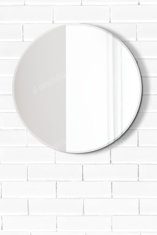 Preview: Mirror in a white bathroom mockup