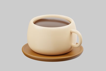 Preview: Ceramic coffee cup with saucer