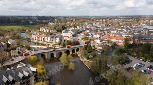 Preview: Aerial landscape view of the West Yorkshire town of Wetherby