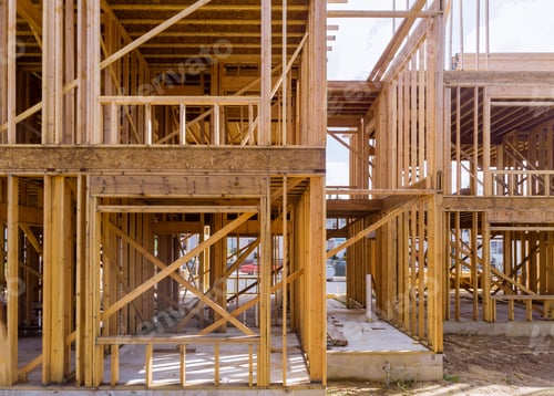 Preview: New construction of beam construction house framed the ground up