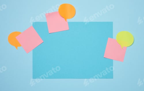 Preview: Blank rectangular sheet of paper on a blue background