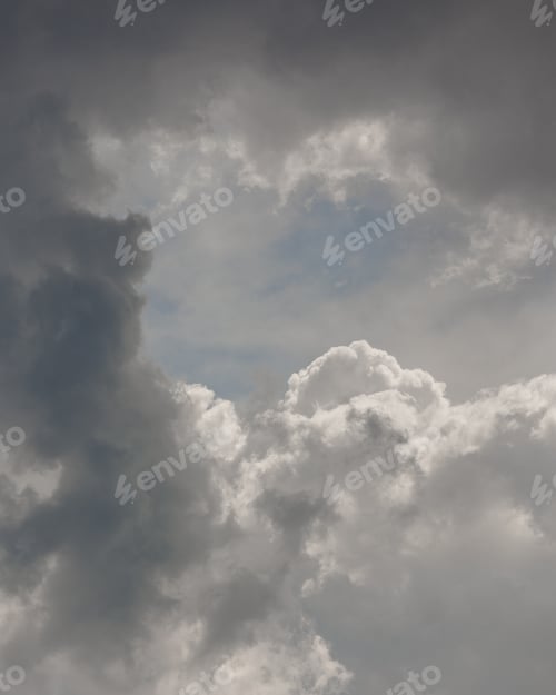 Preview: white storm clouds in sky background of nature. weather and climatic conditions, ecology