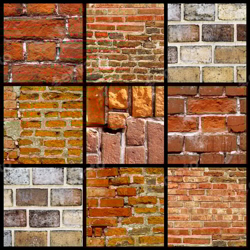 Visualização: Colagem de paredes de tijolos