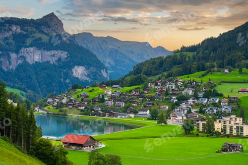 Preview: Engelberg, Switzerland at Dusk