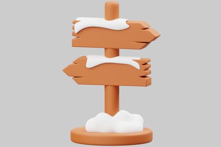 Preview: Wooden signpost with two signs