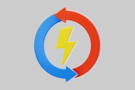 Preview: Circular symbol with two arrows and a lightning bolt