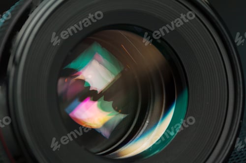 Camera Lens Reflections of Light and Color