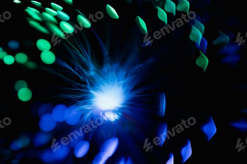 Preview: abstract green on black bokeh background overlay layer.