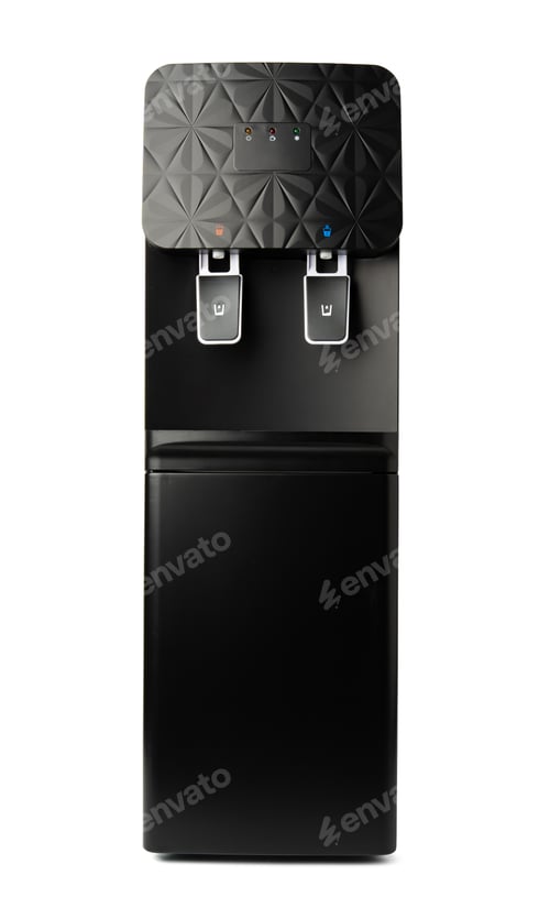 Preview: Black water cooler isolated on white background