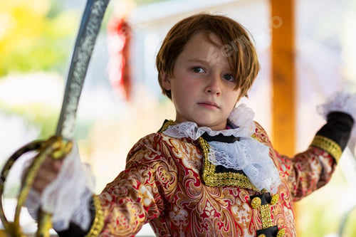 Preview: Young boy dressed as a pirate.