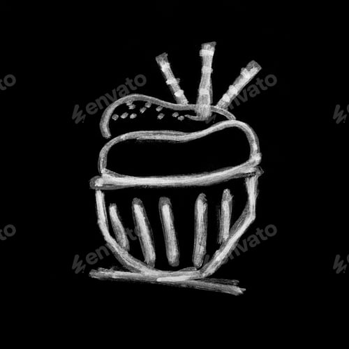 Preview: Sweet pastries on chalkboard