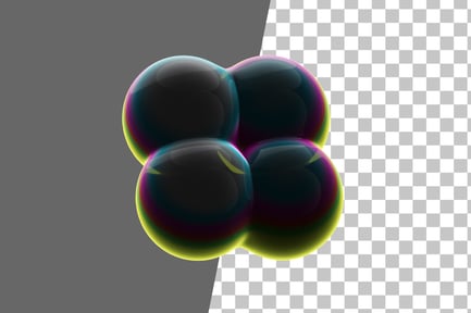 Preview: Four Ball Neon Abstract 3D Icon