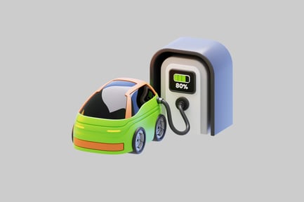 Preview: Green electric car charging station