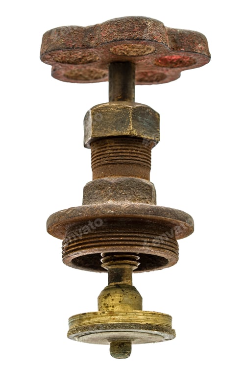 Preview: Old water valve, isolated on white background