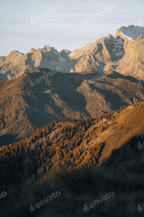 Preview: Sunrise photo of mountain Nuvolau Averau, Passo Giau in Dolomites, Italy