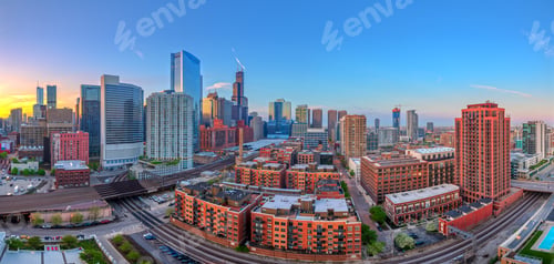 Preview: Chicago, IL, USA Cityscape at Twilight