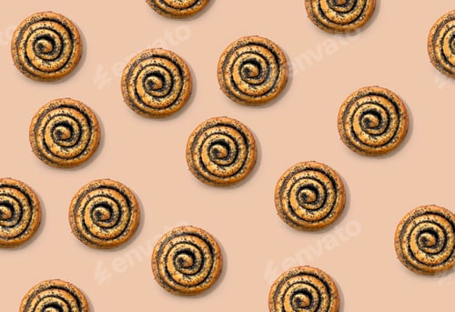Preview: freshly baked poppy seed bun pattern