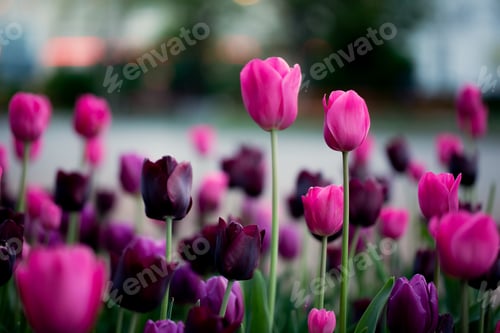 Preview: Beautiful tulips in the city park in Vienna
