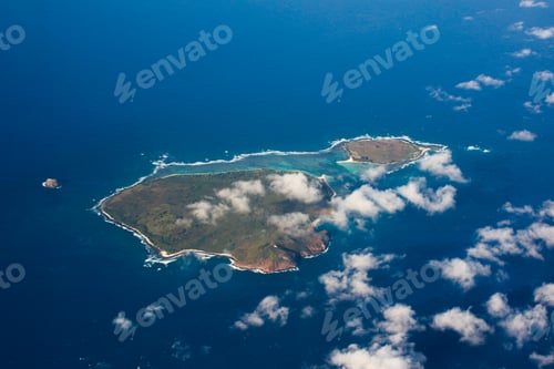 Preview: Top view aerial photo, tropical island in open sea