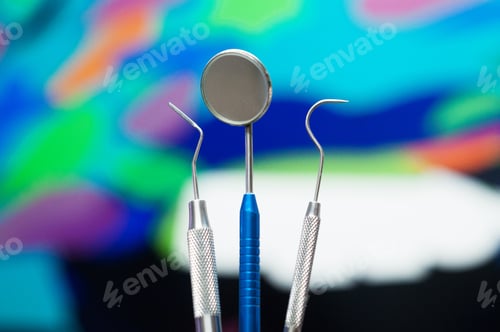 Preview: Selective focus shot of dentistry equipment with a blurry background