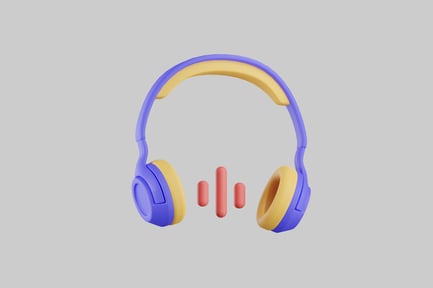 Preview: Colorful headphones with sound wave