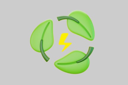 Aperçu: Disposition circulaire de feuilles vertes avec un éclair central