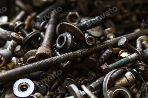 Preview: Background of the old bolts and nuts