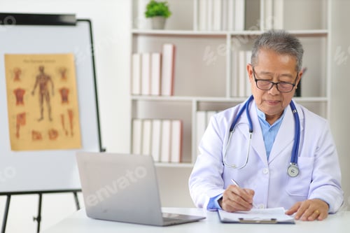 Preview: Doctor working in the medical office at the hospital.