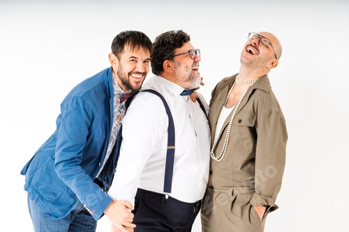 Preview: Expressive gays having fun moment together while standing
