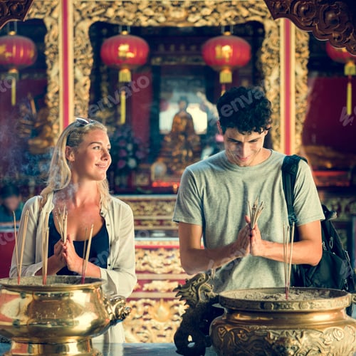 Preview: Couple Ceremony Respect Praying Temple Concept