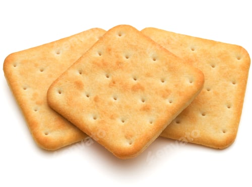 Preview: Dry cracker cookies isolated on white background cutout