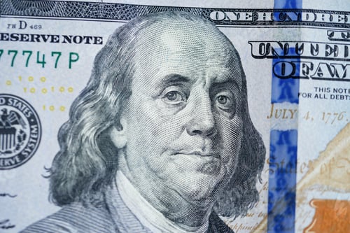Preview: Close up of new hundred dollar bill.
