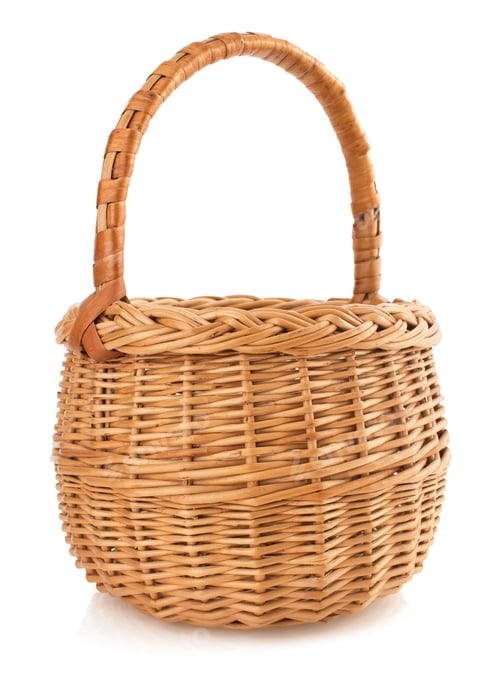 Preview: wicker basket on white background