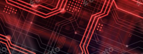 Preview: An abstract technological background consisting of a multitude of luminous guiding lines and dots