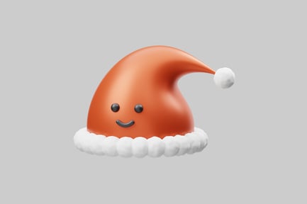 Preview: Cheerful orange santa cap toon