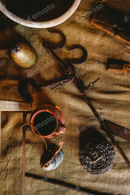 Preview: Old and rusty tools to work the wood in a boat.