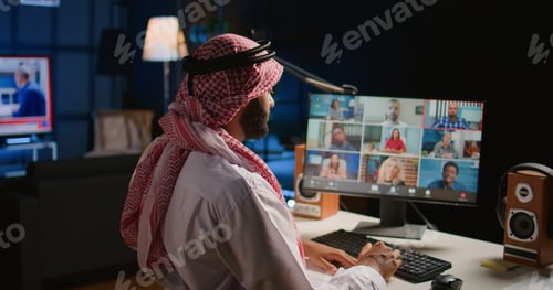 Preview: Man participating in videocall webinar