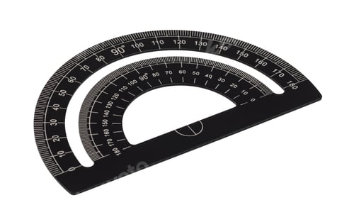 Preview: Black protractor measuring angles for geometry and education