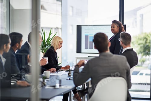 Preview: Ironing out the details. Shot of corporate businesspeople meeting in the boardroom.