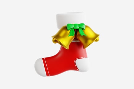 Preview: 3D Christmas Stocking with Red Ornaments