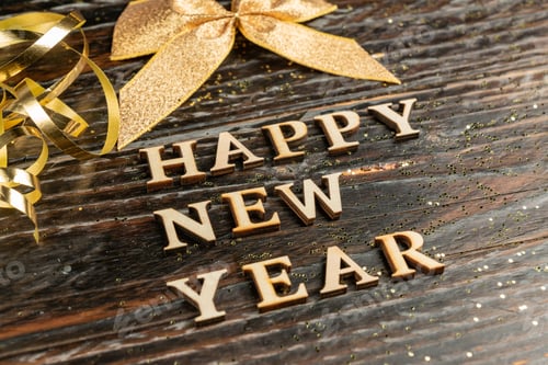 Preview: Happy New Year Celebration With Golden Decorations