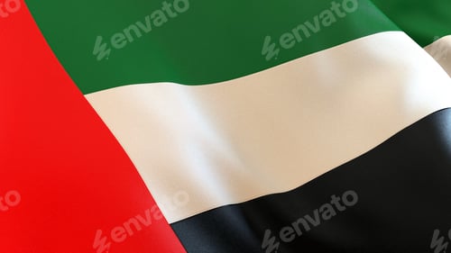 Preview: UAE / United Arab Emirates Flag Close-up
